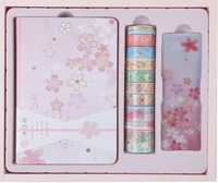 sakura students notebook office stationery masking tape set delicate handbook set gift box package diy notebook set