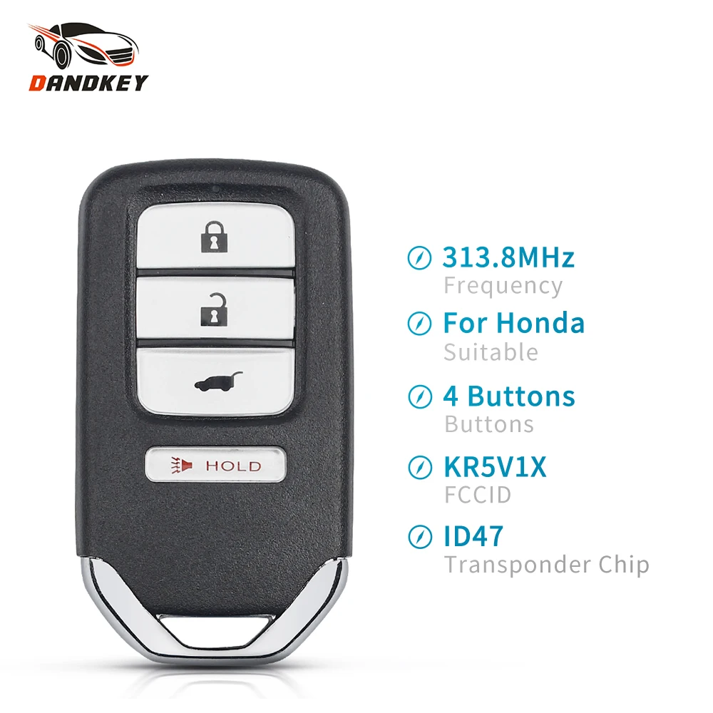 Dandkey Замена KR5V1X 3 + 1 кнопочный умный ретранслятор ID 47 чип 313 8 МГц для Honda