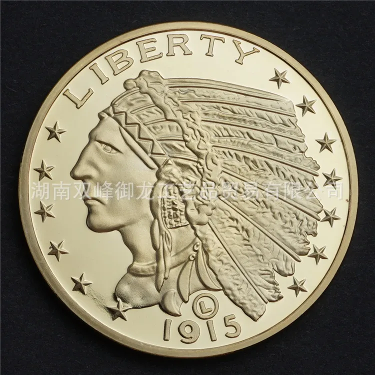 Commemorative Coins Medal Badge Coin Foreign Currency Crafts 1915 America 5 American Dollars Indians |