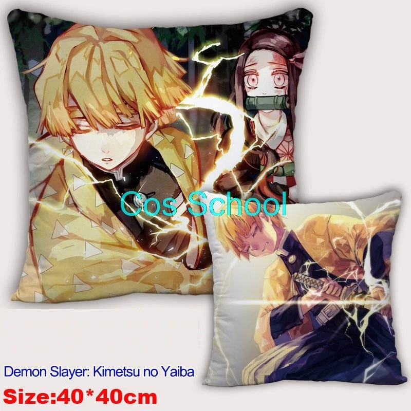 Cos школьная аниме Kamado Tanjirou Nezuko подушки Demon Slayer Kimetsu no Yaiba подушки Agatsuma Zenitsu наволочка+ подушки - Цвет: F