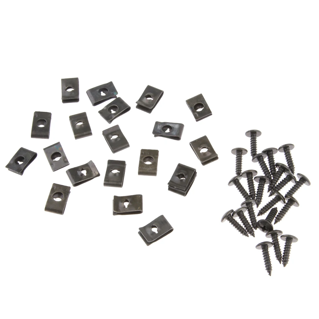 

20 Packs Scooter/Motorbike Metal Fastener Rivet Retainers Screws and Clips
