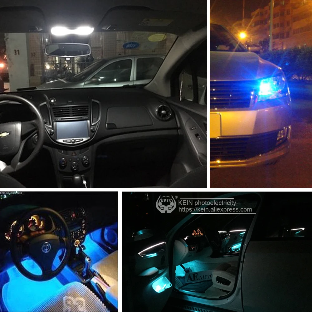 KEIN 10 шт. Led T10 W5W Свет автомобиля COB лампы 194 168 лампа для купольная чтения интерьера