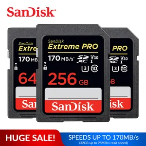Карта памяти SanDisk Extreme Pro, SD-карта 32 ГБ, МБс. ГБ, 64 ГБ, 128 ГБ, 256 ГБ, 170, SDXC C10, U3, V30, МБс., 4K, флеш-карта для камеры