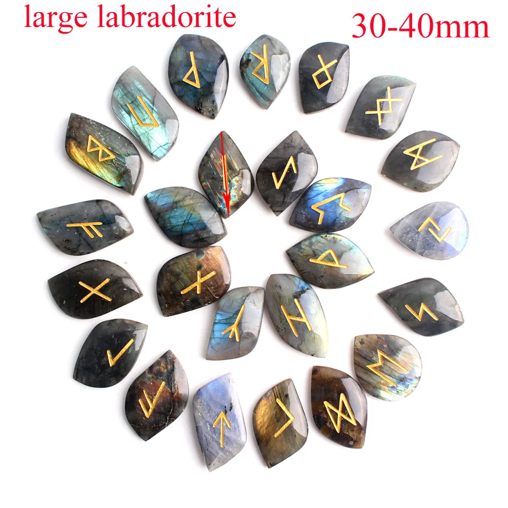 25 шт. высокое качество натуральное сердце лабрадорит хрустальные руны камни