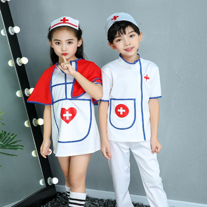 Белый доктор медсестра ролевые костюмы для детей представление в детском саду
