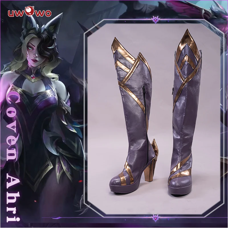 

UWOWO Game LOL Coven Ahri Cosplay Shoes League of Legends Women Footwear High Boots