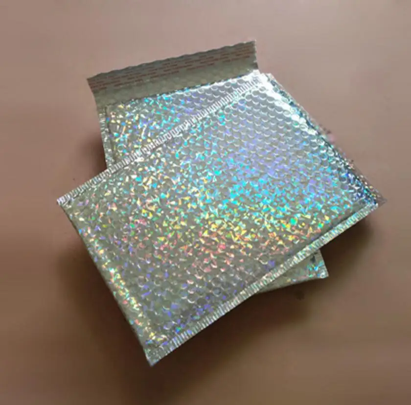 

15x13cm/23x30cm 30pcs Silver Laser bubble envelope bag Bubble Mailers Padded Envelopes Packaging Shipping Bag