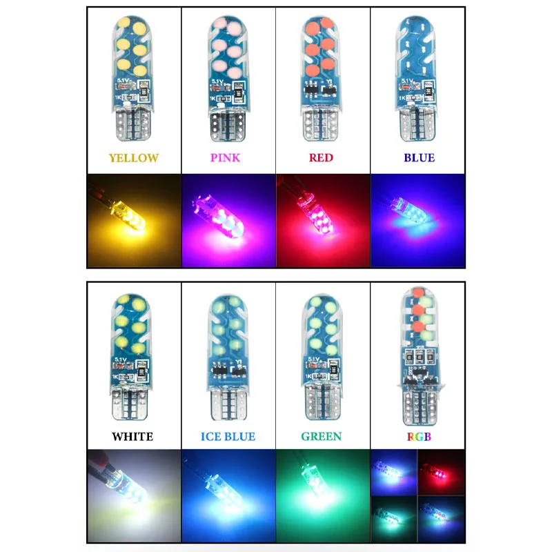 2 шт. T10 w5w Автомобильный светодиодный лампы 194 w5w 12SMD со стробоскопической вспышкой для Canbus без ошибки силиконовый светодиодный светильник разрешение на парковку номерного знака КУПОЛ 12V