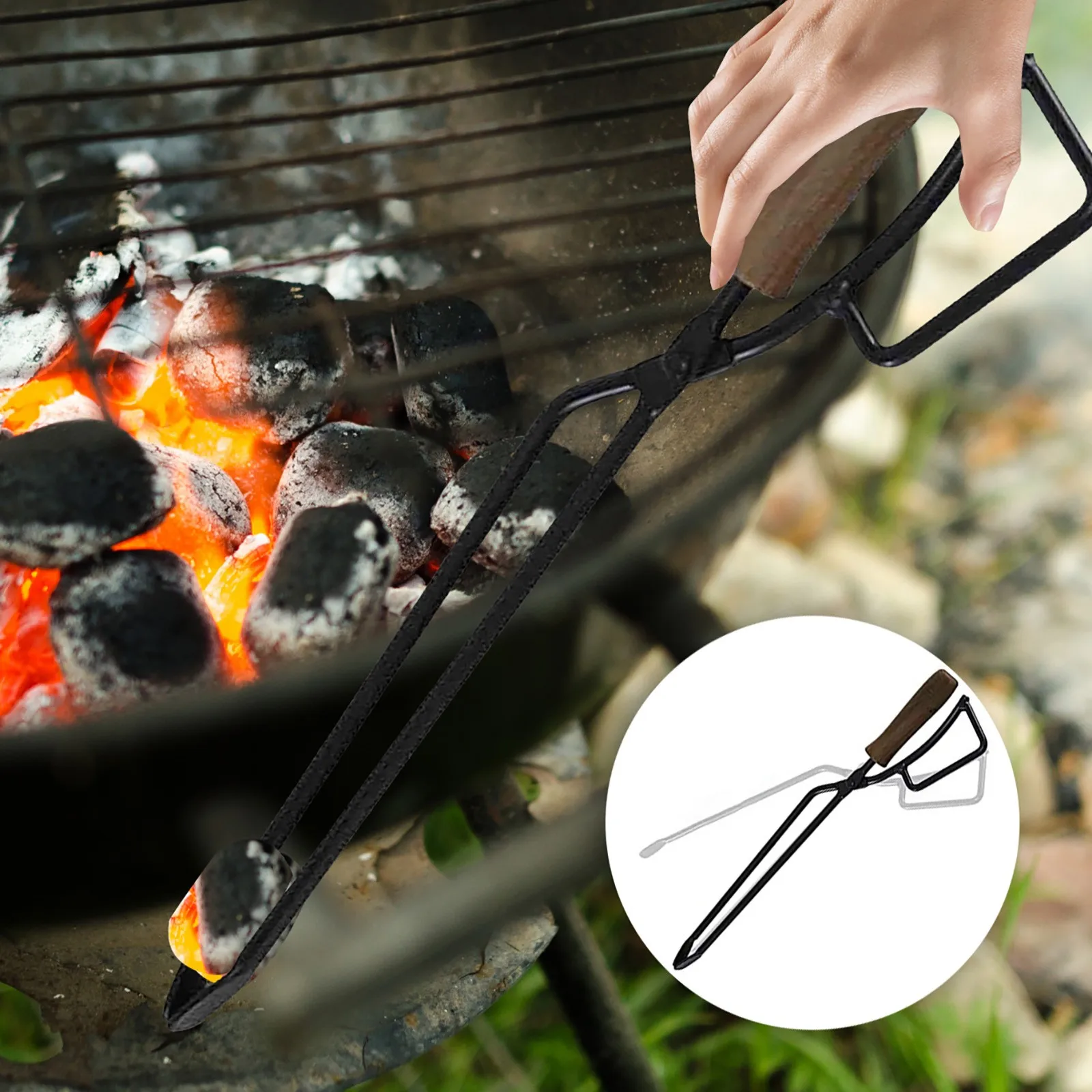 

Barbecue Carbon Clip Unique Shape Ingenuity And Ergonomics Durable Cooking Tong Salad Charcoal Clamp Meat Clip Barbecue Tool