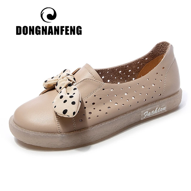 Туфли DONGNANFENG женские из натуральной воловьей кожи лоферы на плоской подошве без