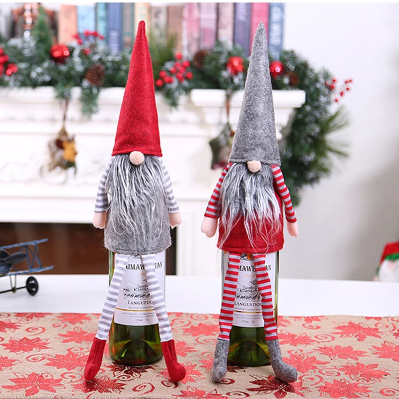 Рождественские украшения для дома Санта Клаус крышка бутылки вина Рождество