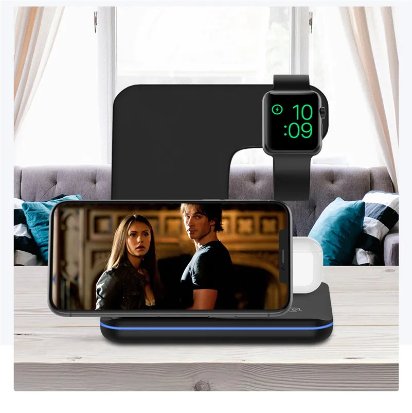 

3 In 1 Wireless Charger Holder Stand for Apple IWatch 6 SE 5 4 Airpods Pro Fast Charging Dock Station for iPhone 12 11 XS XR X 8