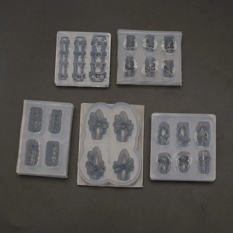 

5 Pcs DIY Nail Decoration Crystal Epoxy Resin Molds Mini Bowknot Silicone Mould
