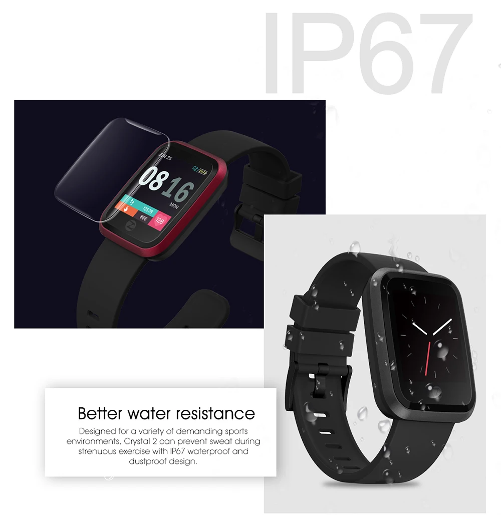 Zeblaze Crystal 2 Anti Air waterproof IP67 Monitor Smart Positioning Fit For Android IOS | Электроника