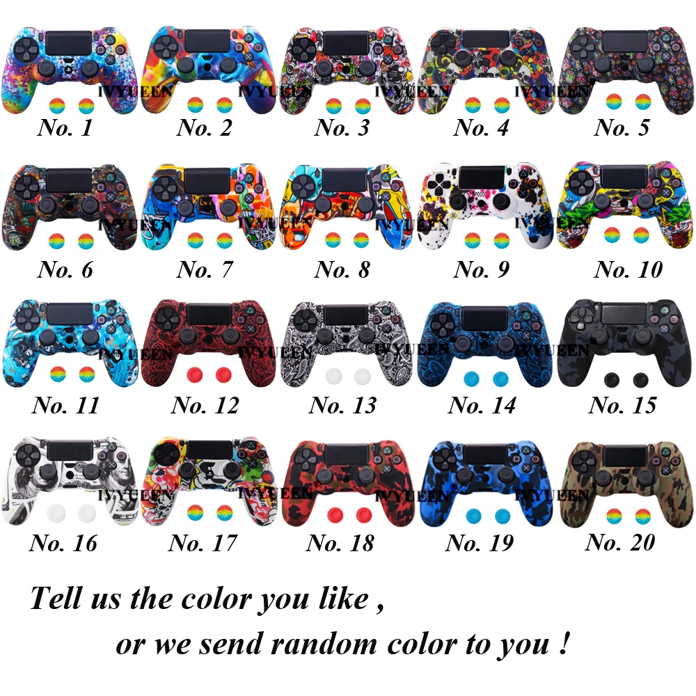 IVYUEEN 10 шт./лот силиконовый чехол для Sony PlayStation Dualshock 4 PS4 Slim Pro контроллер защитный