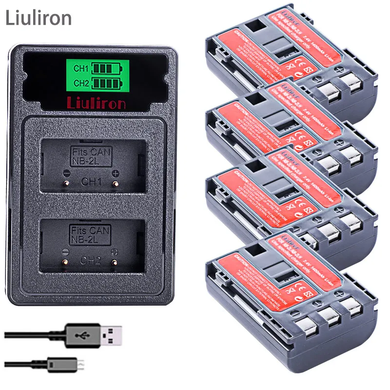1400 мАч NB-2L NB-2LH NB 2L nb2l NB2LH батарея+ двойной USB зарядное устройство для Canon EOS 400D S80 S70 S50 S60 350D G7 G9 Kiss N X Rebel XT