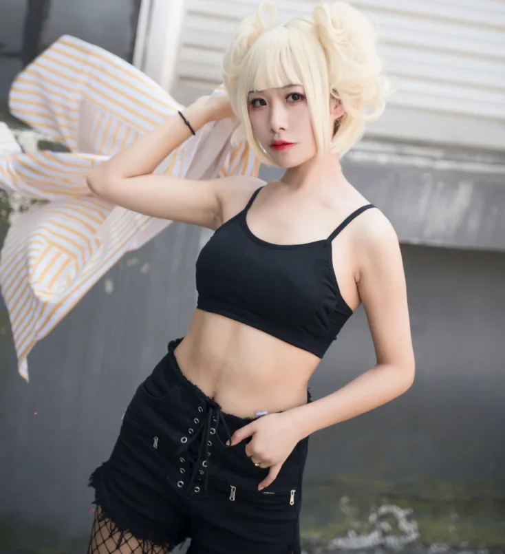 My Boku No Hero Academy Косплей Костюм Himiko Toga Униформа полосатая рубашка Полный комплект костюм для Хэллоуин костюм