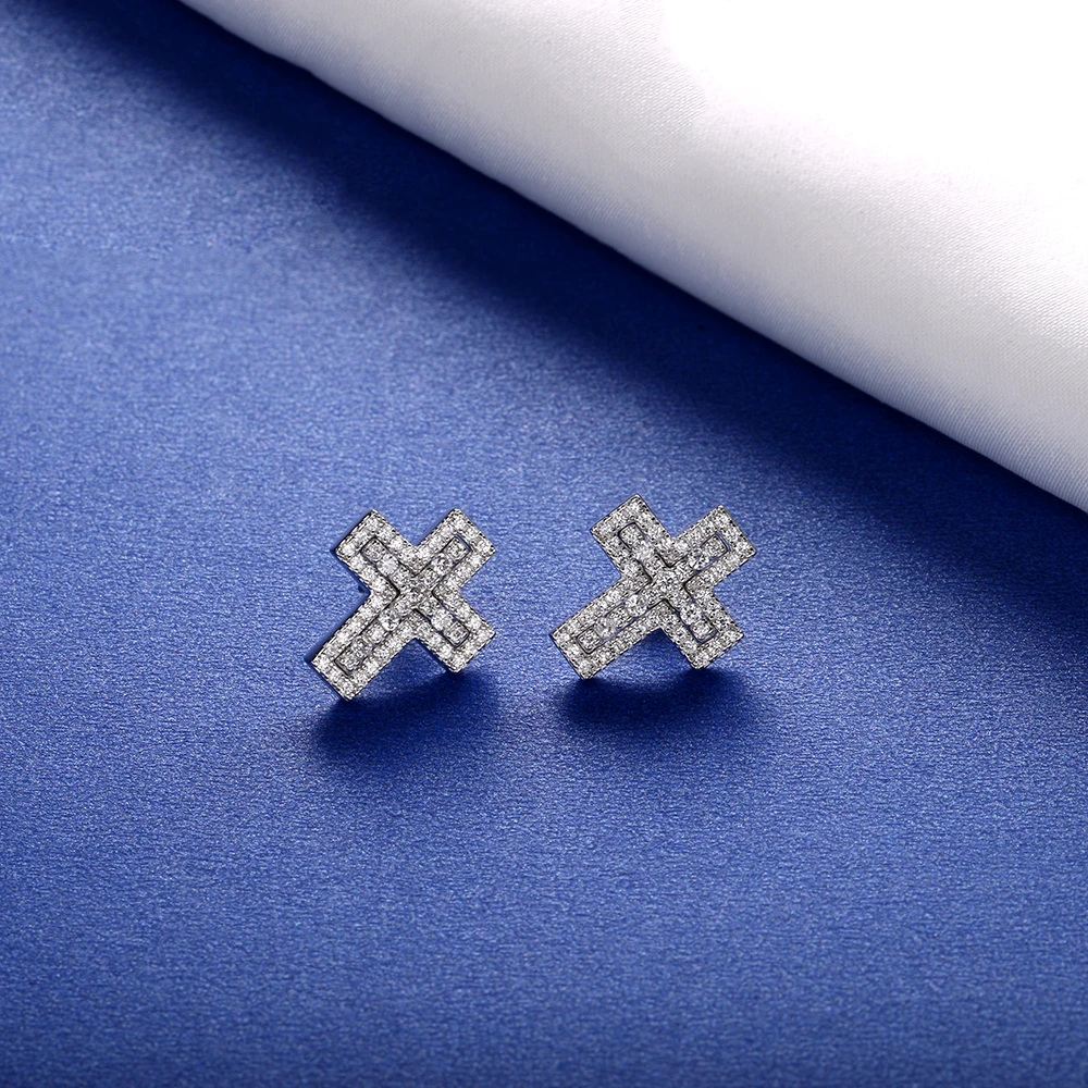 Женские и мужские сережки гвоздики из стерлингового серебра 925 пробы с двойным