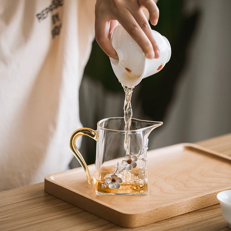 Стеклянная чайная кружка японская яркая чашка 350 мл высококлассная китайская