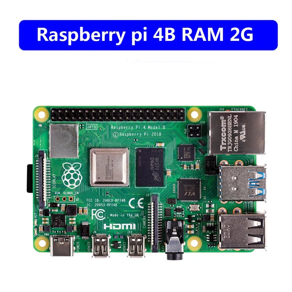 RAM 2G Последние Raspberry Pi 4 Model B с 1/2/4GB Оперативная память BCM2711 Quad core Cortex-A72 ARM v8 1,5 ГГц Поддержка 2,4/5,0 ГГц WI-FI Bluetooth 5,0 - Цвет: RAM 2G