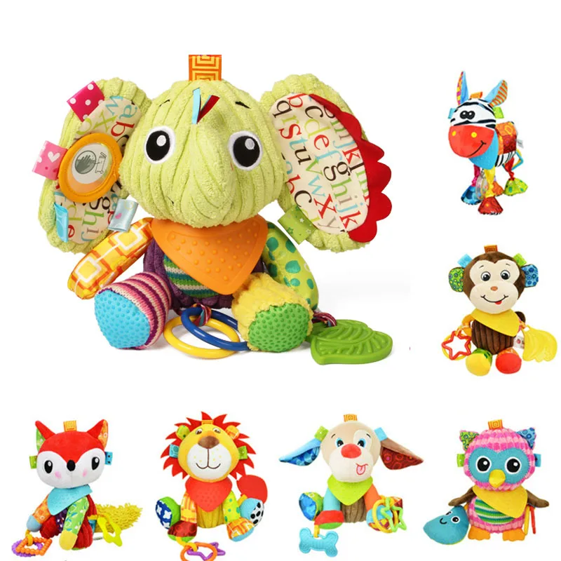 Симпатичные плюшевые игрушки мягкие погремушки с животными мобильные