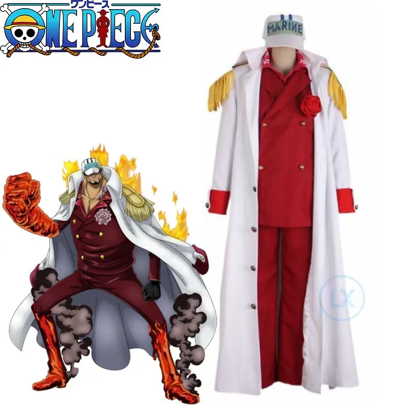 ONE PIECE Cosplay Costumes Akainu Sakazuki Borsalino Sengoku Justice White Navy Uniforms Halloween Anime Clothes | Тематическая