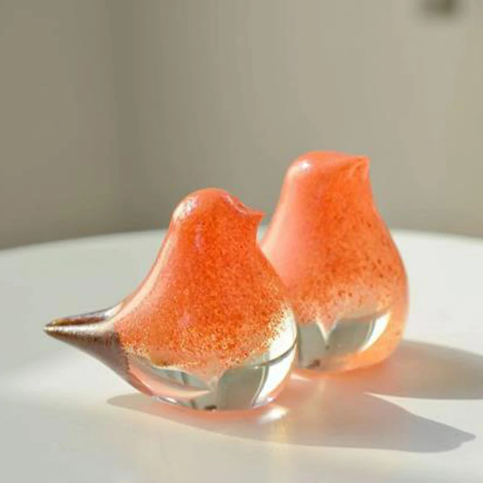 

2PCS Glass Animal Figurines Stained Glass Bird Ornaments Mediterranean Style Glass Decorations Home Decoration Glass Crafts