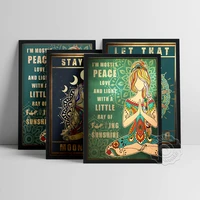 motivational quote yoga poster im mostly peace love and light and a little go prints namaste meditation wall art idea gift