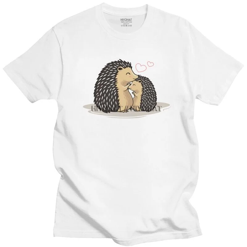 

Fashion Hedgehog Love T Shirt Men Short-Sleeve Animal T-shirts Printed Tee Tops Pre-shrunk Lycra Oversized Tshirt O-Neck