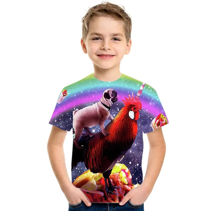 

New 3D Cute Animal Children Print T-shirt Funny Baby Boys Girls Harajuku Short Sleeve Tees Summer Kids Kawaii Graphic t shirts