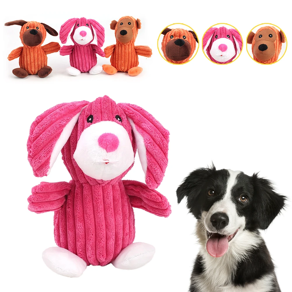 

Bite Resistant Puppy Dog Chew Toy Stuff Plush Dogs Cats Toys for Dogs Squeak Interactive Pets Toys Rabbit Dog Monkey Type Toys