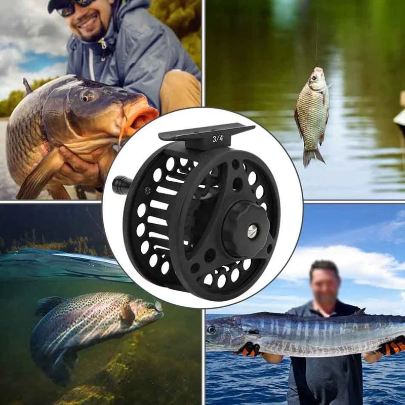 

Fly Fishing All-Metal Pressure Casting Bearing Gapless Wire Wheel Line Reel Fishing Wheel Spinning Tackle 3/4