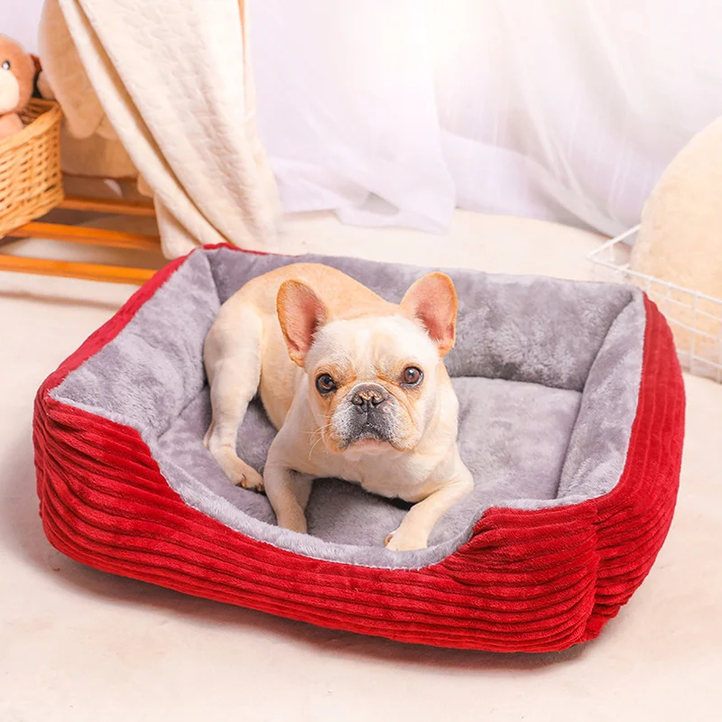 

Rectangle Dog Beds Winter Warm Pet Sofa Nest Firm Washable Breathable Soft Couch Sleeping Bag for Small Puppies Cat House Kennel