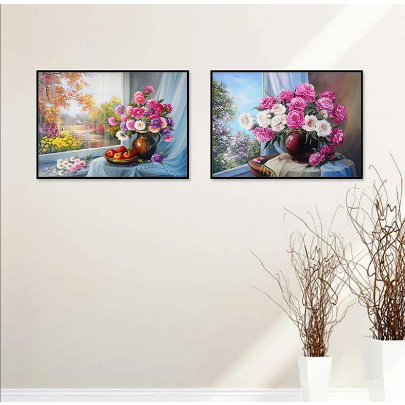 Nordic Posters And Prints Romantic Oil Painting Flowers Canvas Art Wall Paintings Home Decorative Pictures | Дом и сад