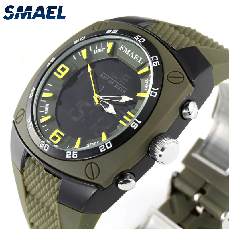 

SMAEL Sport Watches Digital Quartz Men Watch Chronograph 30M Waterproof Men's Dual Display Military relogio masculino Dropship