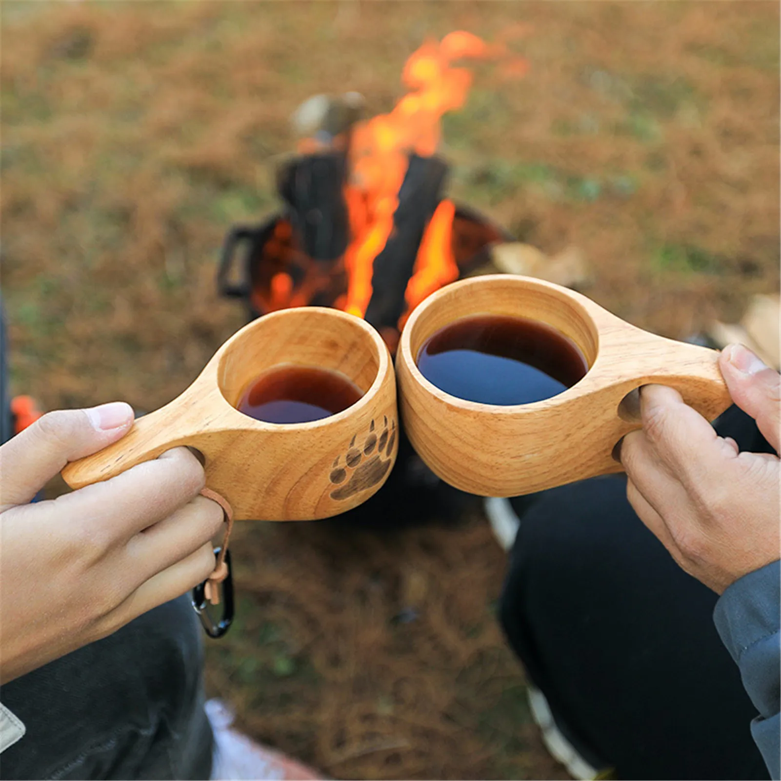 Деревянная чашка для японского кофе с портативной ручкой, чашка с защитой от ожогов от AliExpress WW