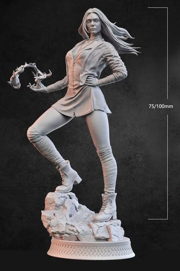 

1/24 75mm 1/18 100mm Resin Model Kits Fire Girl Unpainted No Color RW-535