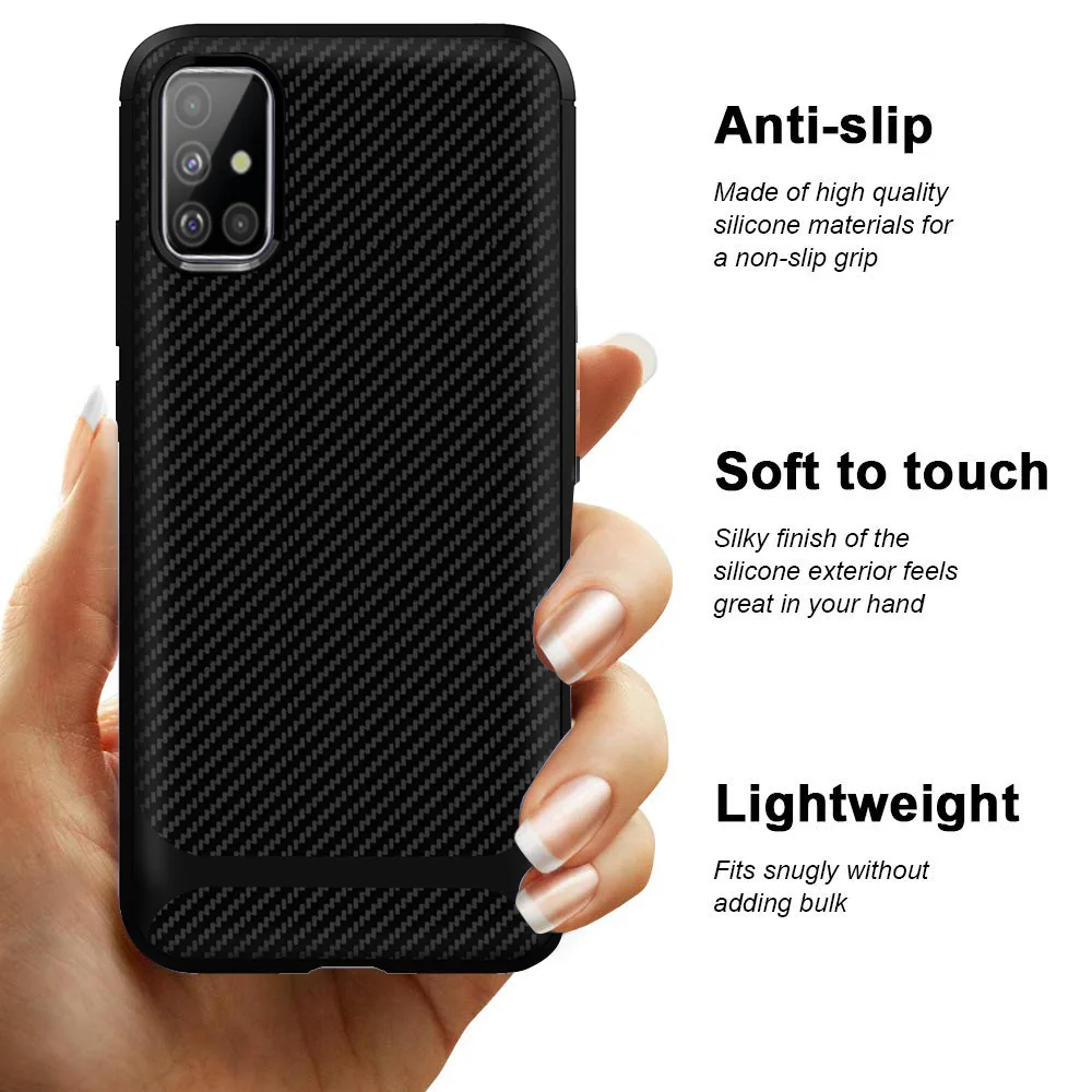 Углеродного волокна чехол для телефона Samsung A02S ЕС M02S A32 42 52 72 5G S21 30 плюс S30Ultra A12 41 S20