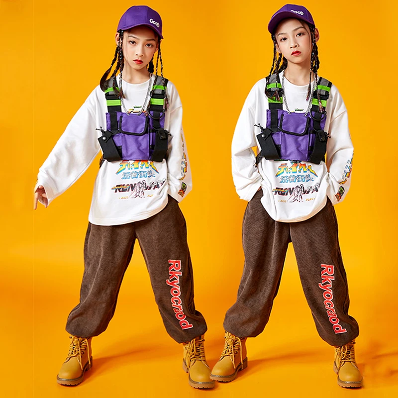 

Kids Hip Hop Clothing Girls Street Dance Costume Long Sleeves Tops Pants Boys Casual Sport Wear Concert Show Rave Outfit BL7580