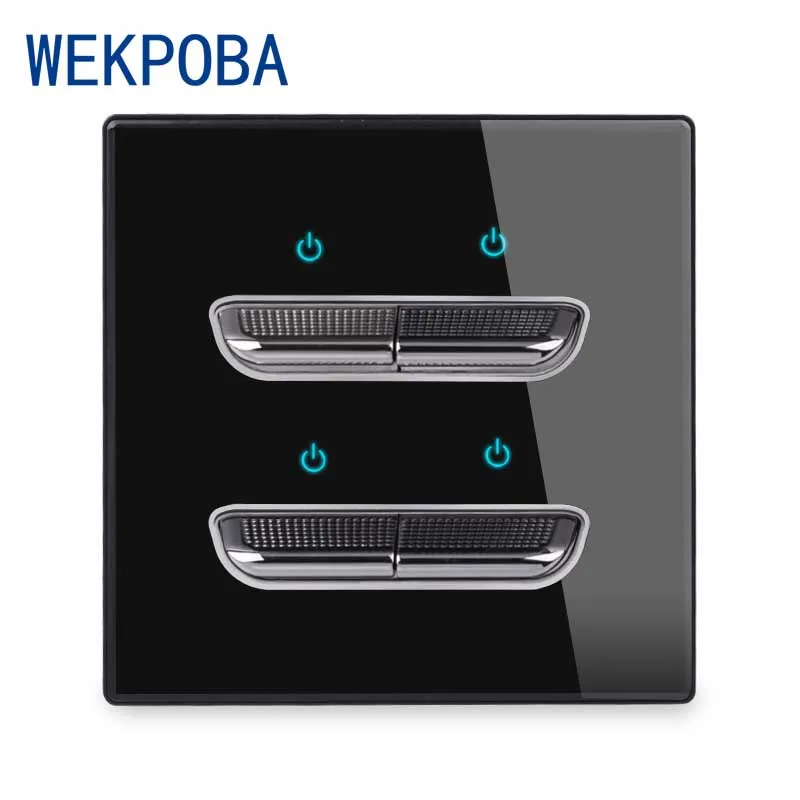 WEKPOBA 1/2/3/4 Gang 1/2 Way переключатель On/Off настенный выключатель света лестницы с синей