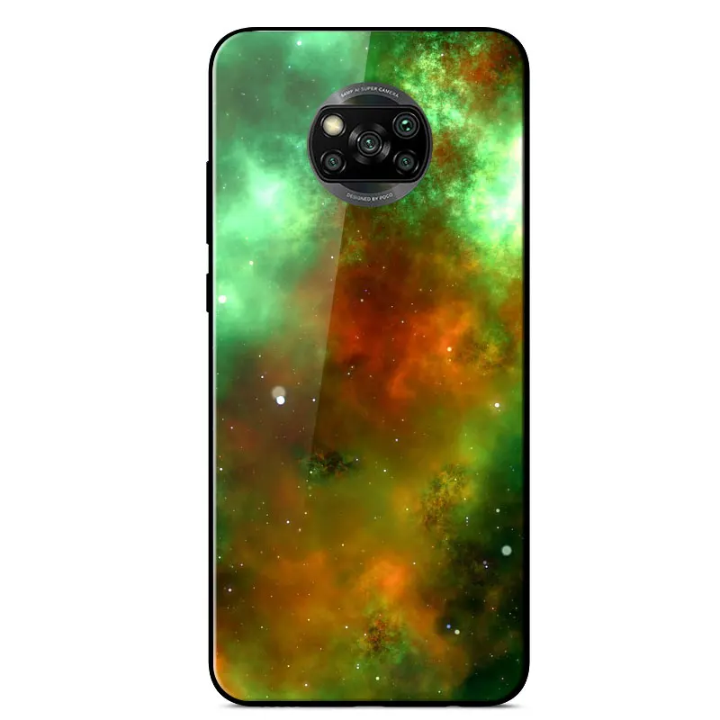 

Case For XiaoMi 10T Lite 10T Pro 10 Ultra Poco X3 NFC Redmi 10X Pro 5G Painted Silicone Frame Tempered glass bumper Back Cover