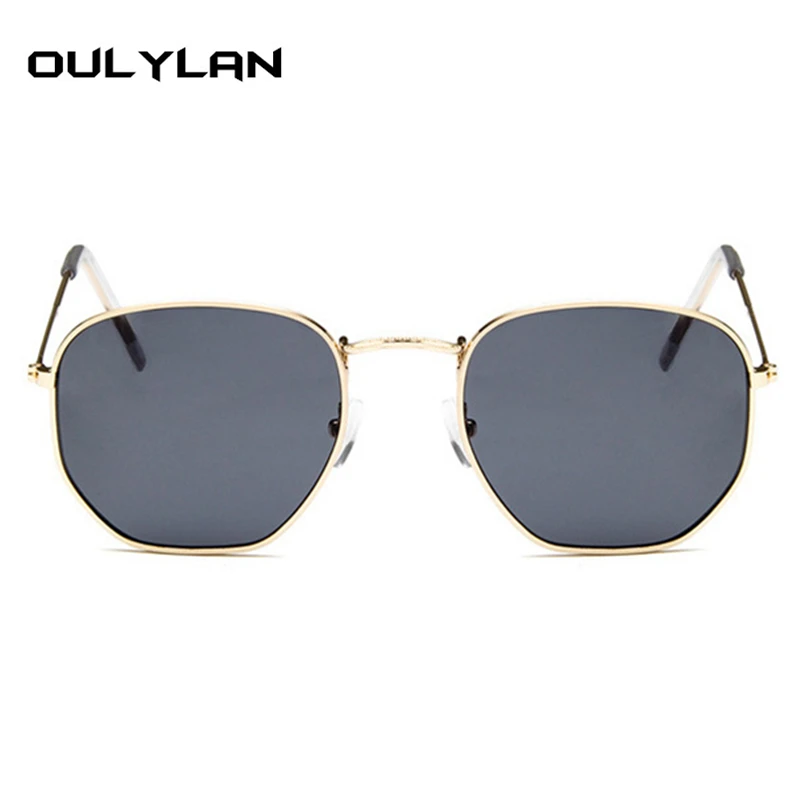 Солнечные очки Oulylan многоугольные для мужчин и женщин винтажные брендовые