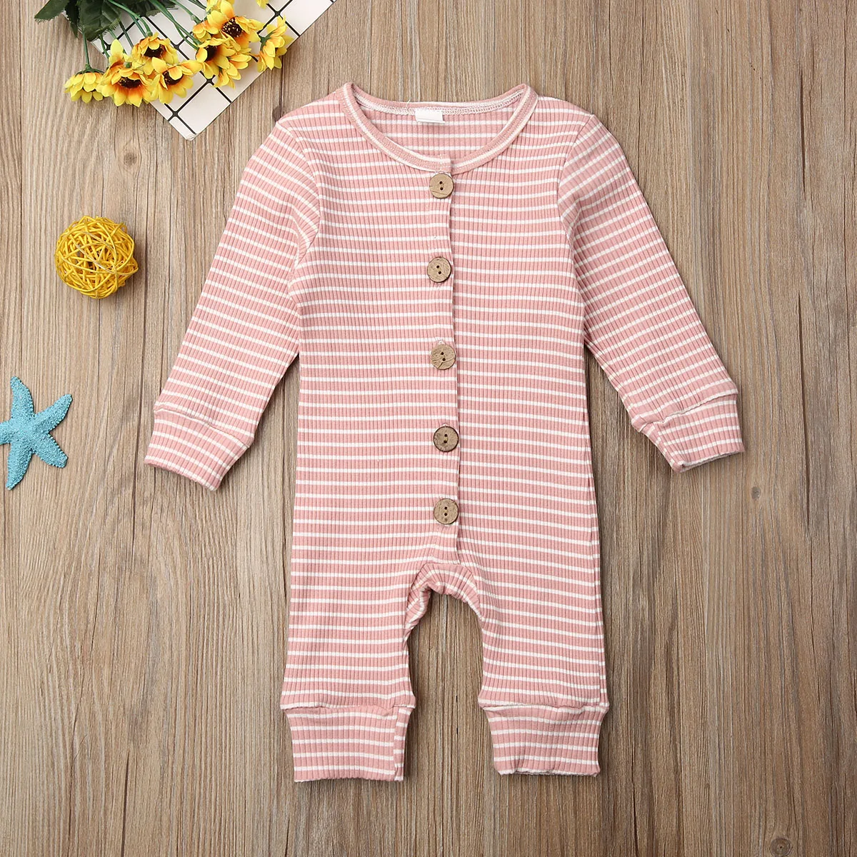 

Newborn Kids Boy Girl Romper Stripe Long Sleeve Knitted Romper Jumpsuit Playsuit Casual Kids Outfit Clothes