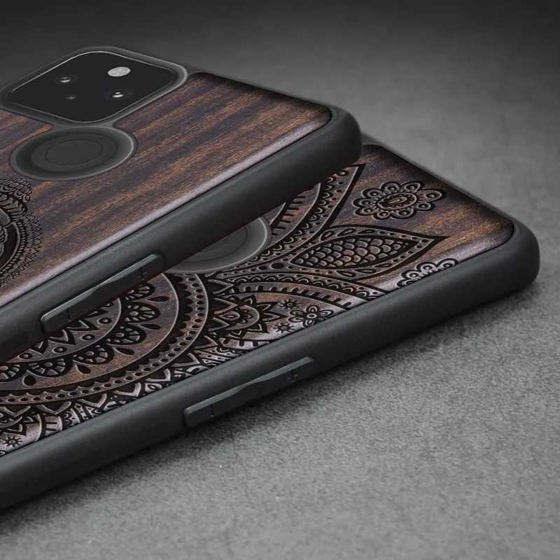elewood wood case for google pixel 5 4a real wooden cover original luxury soft edge carved shell ebony thin accessory phone hull free global shipping
