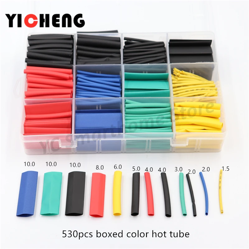 

530pcs boxed color hot tube heat shrinkable sleeve heat shrink tube
