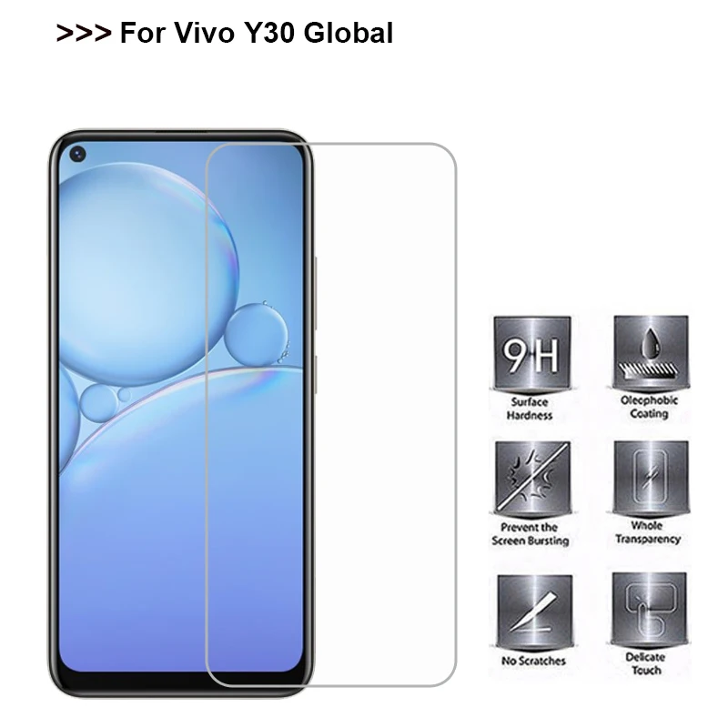 Закаленное стекло для Vivo Y30 Global защита экрана 9D Защитное Y 30 глобальная версия
