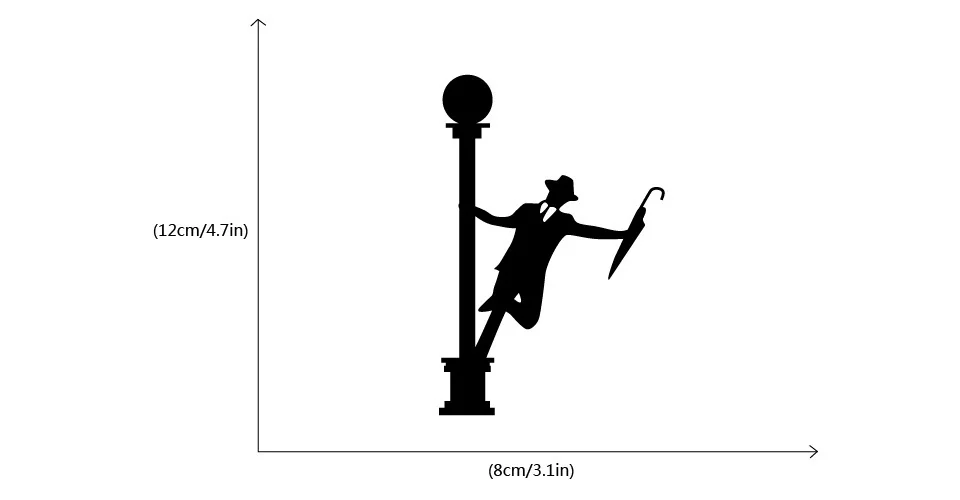 12*8 см наклейка с переключателем пения под дождем пленка Настенная Наклейка Декор
