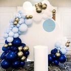 100 шт. Арочные шары набор синий, белый и золотой воздушный шар гирлянда ребенок крещение душ свадьба день рождения украшение из воздушных шаров
