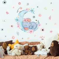 cartoon elephant wall stickers butterfly wall paper children room bedroom wall stickers for living room decoration room decor