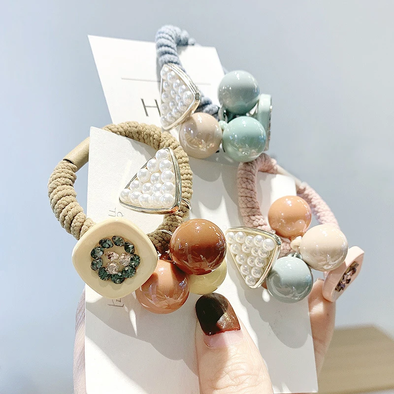 

Korean Hair Rope Ponytail Holder Bracelet Scrunchie Women Elastic Hair Rubber Bands for Girl Tie Hair Ring Headdress Accessories